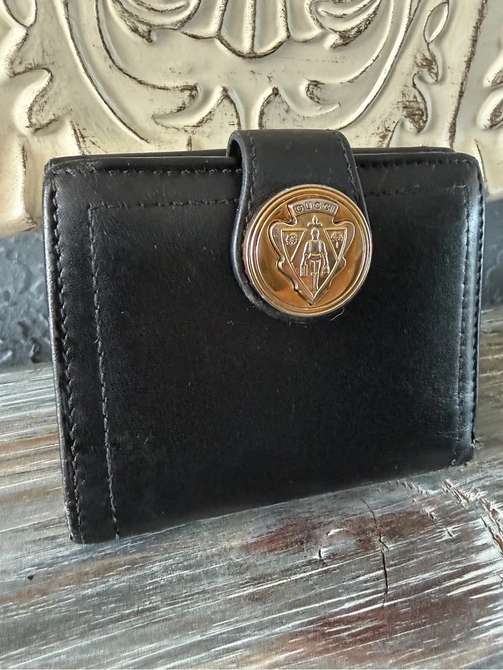 *Rare* GUCCI Hysteria Compact Wallet Genuine Knight Logo Back & Gold - Picture 5 of 15